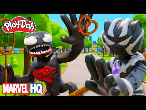 El día perfecto de Black Panther en el parque contra Venom | Play-Doh Marvel: DOH-ified Acción Ep 6