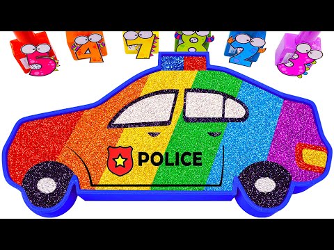 ASMR Slime Video l How To Make Rainbow Police Car Bathtub With Glitter Slime | By Yo Yo