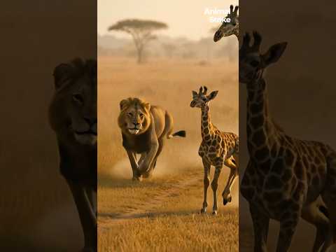 A Mother Giraffe’s Strike — The Lion Stopped in His Tracks