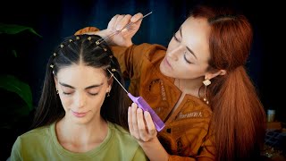 ASMR Perfectionist Hair Parting & Cute Simple Hairstyle | Hair Brushing,  Accessories, Soft Spoken