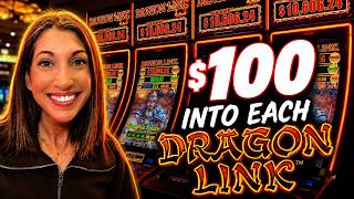 $100 into each Dragon Link slot machine at Palazzo Casino Las Vegas 🎰