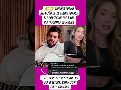 VIRGÍNIA CHAMA A ATENÇÃO DE ZÉ FELIPE PORQUE ELE CONSEGUIU TOP 1 NAS PLATAFORMAS DE MUSICA #shorts