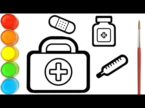 Menggambar Dan Mewarnai Kotak P3K Untuk Anak-anak | Ara Plays Art