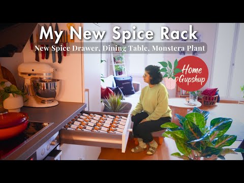 My New Spice Rack 🌿🍑🍪: Organization, Dining Table Arrangement, Mini Handvo Bites | Home Gupshup