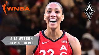 A'ja Wilson SHOWS OUT AGAIN 👏 34 PTS & 10 REB in the Aces' 12th-straight win 📈 | WNBA on ESPN