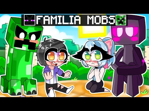 MINECRATF PERO ME ADOPTAN MOBS 😱💖 SRJUANCHO Y CATANA SON HIJOS DE UN CREEPER Y ENDERMAN