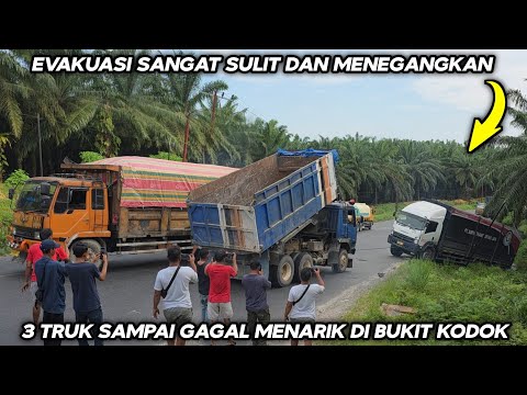 Evakuasi Sangat Sulit Dan Menegangkan !!! 3 Truk Sampai Gagal Menarik Di Bukit Kodok