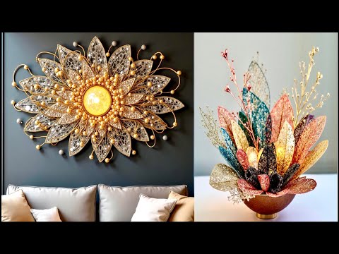 DIY Glam Decor Combo: Lighting Wall Art & Hot Glue Leaf Basket 🪞🧺 FASHION PIXIES