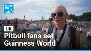 YouTube video thumbnail: US Rapper Pitbull Sets Bald cap World Record at London Show
