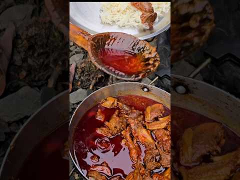 Desi Murge Ka Pota Aur Chawal Khaya Jungle Mai  #eating #desimurga #pota #mukbang #asmreating