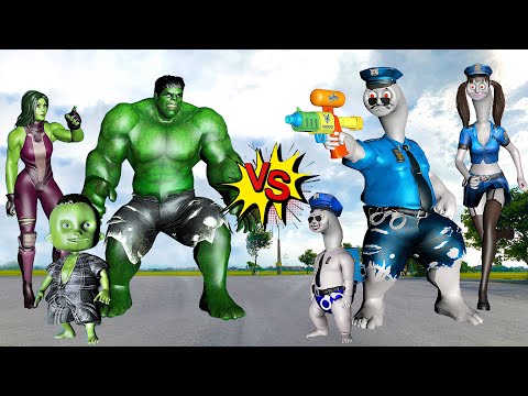 FAMILY HULK VS FAMILY CURSED THOMAS POLICE - In real life