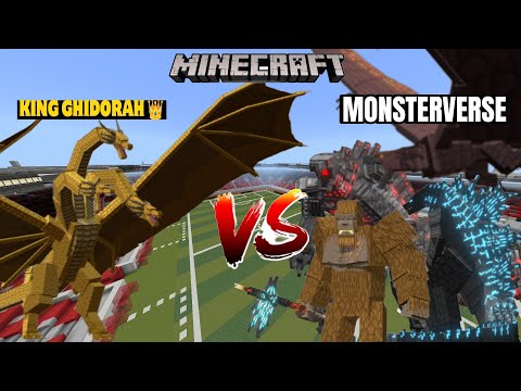 King Ghidorah VS Monsterverse in Minecraft PE Part.1 #minecraft #godzilla #mods