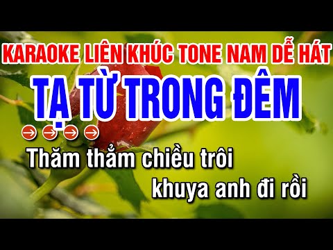 Karaoke Liên Khúc Nhạc Sống Tone Nam | Tạ Từ Trong Đêm