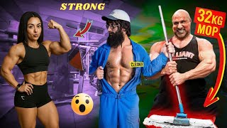 ANATOLY Annoys Bodybuilders With 32KG MOP 😲 | Pretended to be a CLEANER