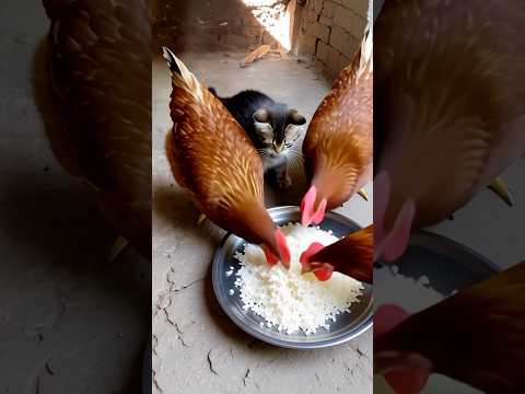 Waduhhh,,,ayam kenapa makanan kucing di makan