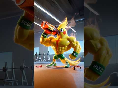 Little Cute Parrot Training 🏋️ with Secret Chili 🌶️ Power #funny #cute #cutebird