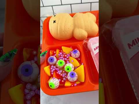 Packing School Lunch with HALLOWEEN Fidget Toy Food (part 2) Satisfying Video ASMR! #asmr 🍭🍫🍬