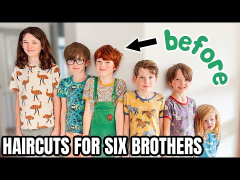 HAIRCUTS FOR MY SIX BOYS! HUGE TRANSFORMATION | Mom of 10 w/ Twins + Triplets