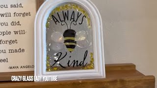 Glass & Resin Art Project! Putting words on glass without a Cricut!