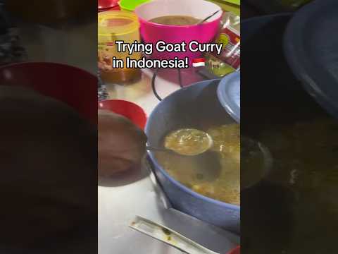Trying Goat Curry in Indonesia! #streetfood #indonesia #indonesianfood #travelvlog