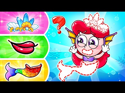 Baby Mermaid Lost Mouth, Teeth, Tail, Hair Song 🧜‍♀️❓| Lamba Lamby Kids Songs & Nursery Rhymes