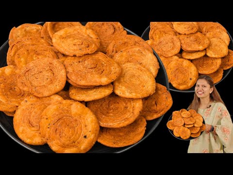 गेहूँ के आटे से बनाये कुरकुरा नाश्ता जिसे महीनो स्टोर करे | Pinwheel Mathri Recipe | Kabitaskitchen