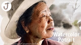 Watercolor portrait painting │ 인물수채화 초상화 수채화 │인물화