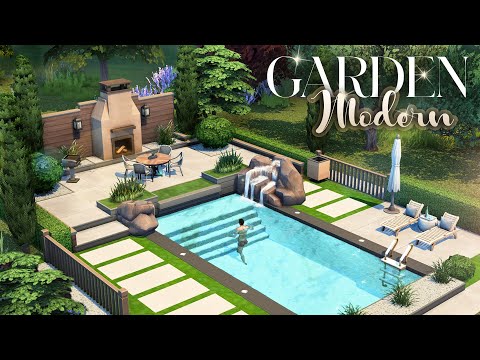 I built a MODERN GARDEN for The Sims 4 Discord Garden Challenge🌱 | The Sims 4: Speed Build