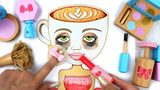 ASMR Makeup WOODEN cosmetics with Paper Ballerina Cappuchina 💄