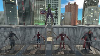 She Hulk Rescue Iron Man,Thor,Spider Man,Hulk,Captain America - Animal Revolt Battle Simulator