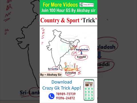 Gk Trick | Static GK Trick | Country & Sports 09 | GKTrick | By Akshay Sir |  @CrazyGkTrick