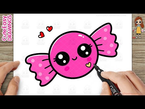 How to Draw a Cute Easy Chocolate Candy / Toffee  for Kids Step by Step