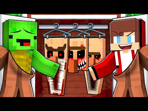 JJ and Mikey Use SCARY VILLAGER Skin to PRANK in Minecraft - Maizen
