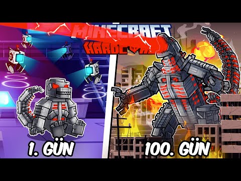 Hardcore Minecraft'ta MECHA GODZILLA Olarak 100 Gün Geçirmemin Hikayesi...
