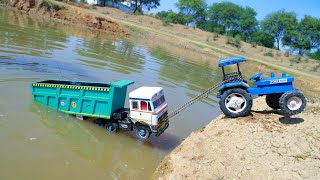 Volvo Tipper Truck Accident Heavy Loading Pulling Out Mahindra 575 Di Tractor ? Jcb Cartoon Video