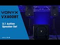 Active PA Speaker System with Mixer, Stands & Mic - Vonyx VX800 2.1