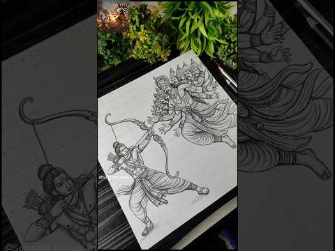 Dusshera Drawing 🔥❤️‍🩹 Ram Killing Ravan Drawing #shorts #dussehra #ravandahan #drawing #ravan #ram