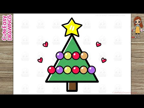 How to Draw a Cute Christmas Tree Easy for Kids and Toddlers