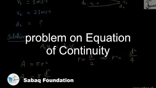 problem on Equation of Continuity
