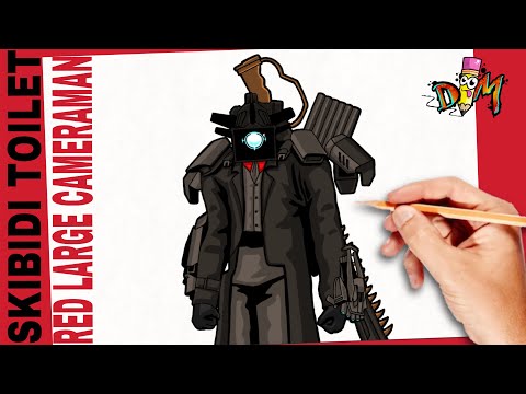 COMO DIBUJAR a RED LARGE CAMERAMAN de SKIBIDI TOILET | how to draw upgrade red large episode 77 P2