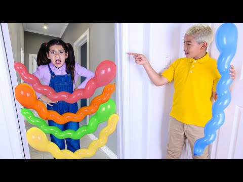 Ellie vs Eric Magic Wand Mayhem: Balloon Pranks!