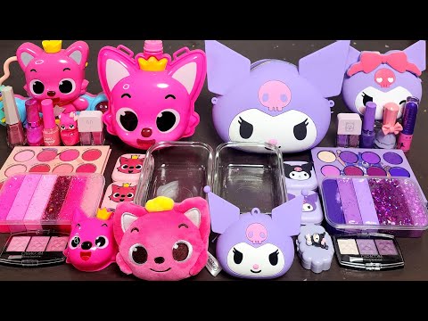 ASMR Pinkfong vs Kuromi Slime Mixing Random Into Slime! Satisfying Slime#ASMR#Slime#satisfying