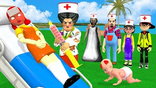 Scary Teacher 3D vs Squid Game: Docter Help DOLL Escape from Drowning with Baby 5 Times Challenge