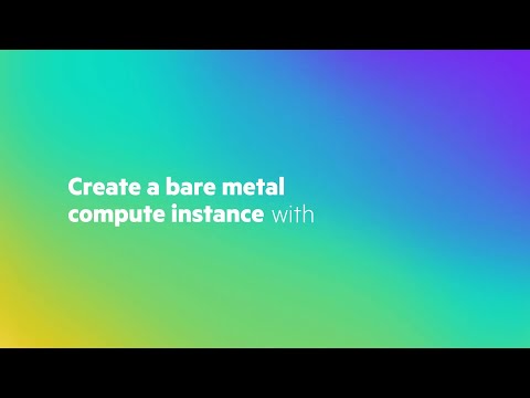 Create a bare metal compute instance with HPE GreenLake for Private Cloud Enterprise