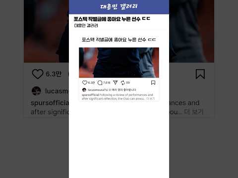 포스텍 작별글에 좋아요 누른 전 토트넘 선수ㅋㅋㅋㅋㅋ