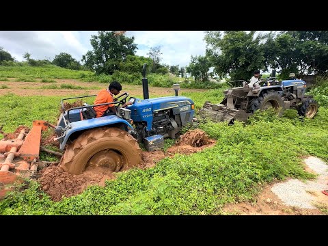 Eicher tractor stuck in mud Rescued by another Eicher tractor | tractor videos |