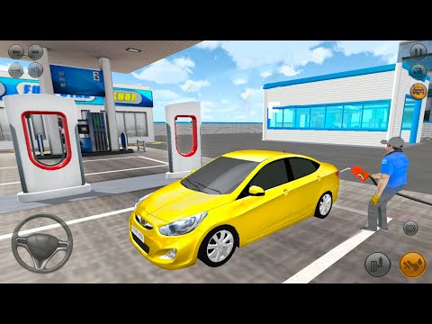 Korean Hyundai Car Drive To Gas Station - 3D Driving Class Sim - Android Gameplay