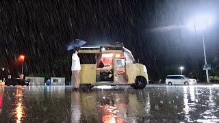 【大雨】深夜のSA車中泊。3000km越えの日本縦断旅。[北海道→沖縄]