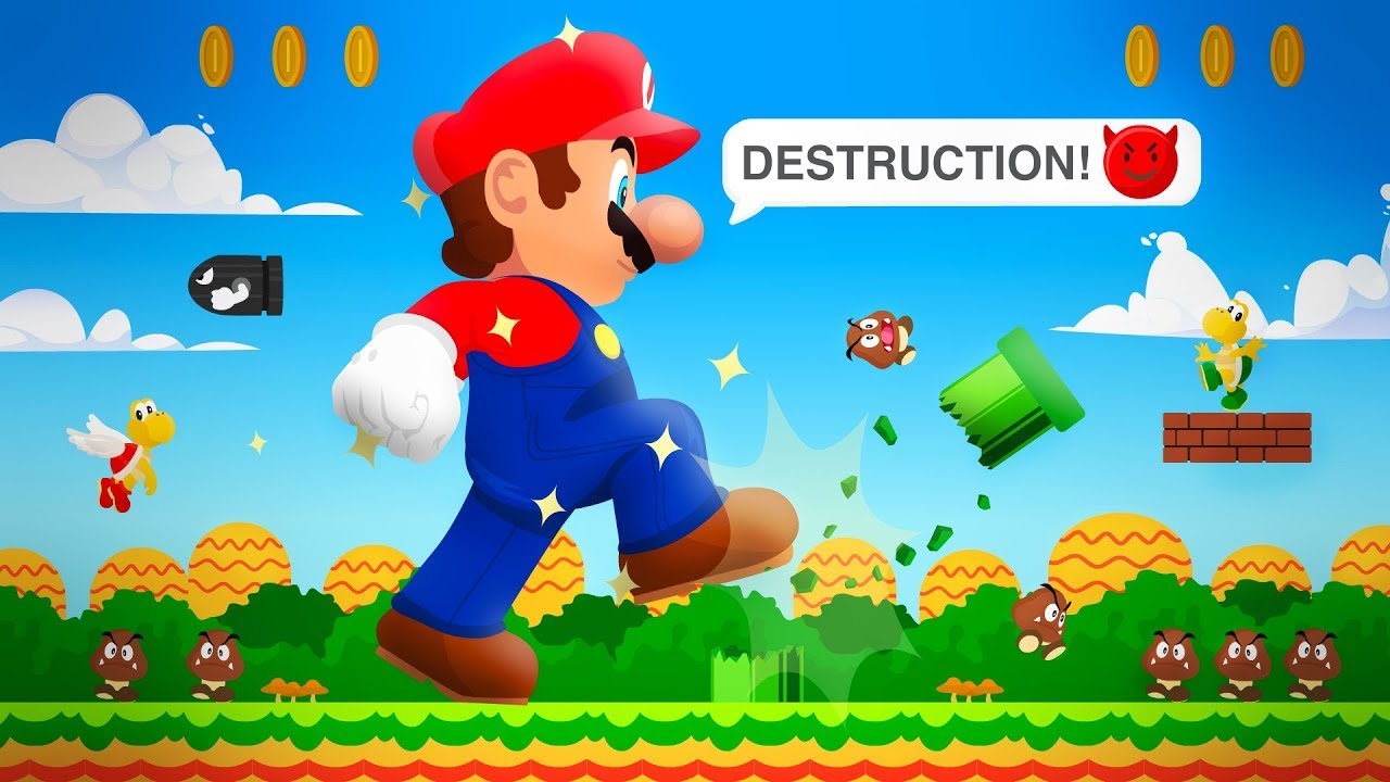 Mario DESTROYS anything on his path! - Evolution of Super Mario 3