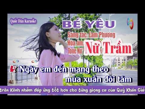 Karaoke Bé Yêu | Bossa Nova | Tone Nam Trầm (G#,Tp:117) | Quốc Dân Karaoke